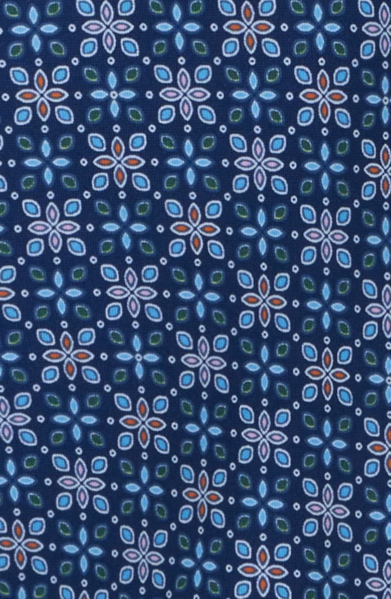 Johnston & Murphy XC+<sup>™</sup> Motion Geo Print Short-Sleeve Performance Knit Button-Up Shirt, Alternate, color, Navy Petal