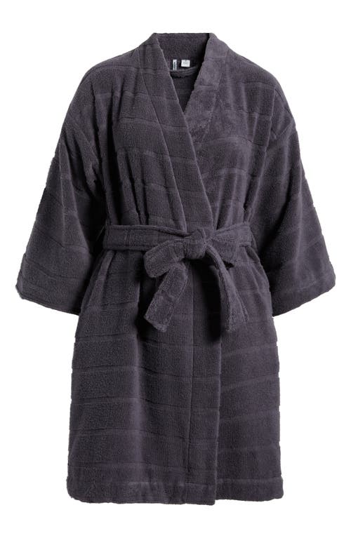 Nordstrom Terry Rib Short Robe In Grey Stonehenge