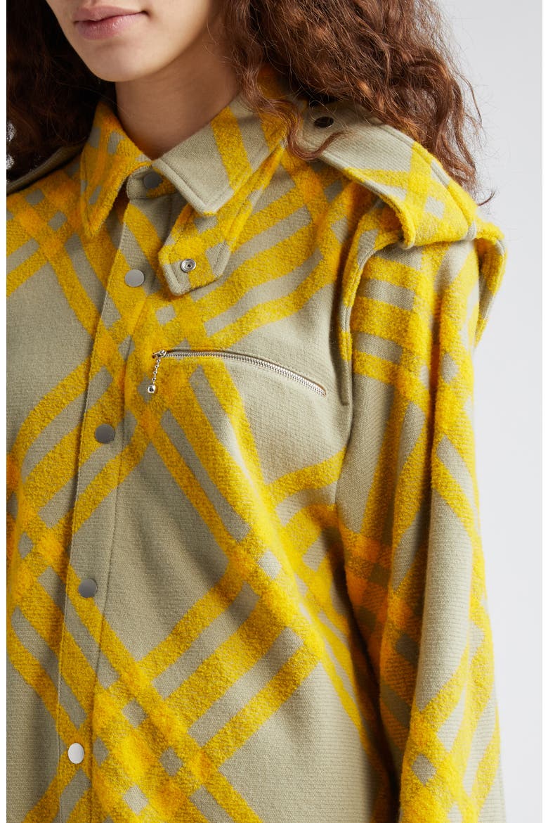 Three-Bar Check Military Wool Blend Shirt Jacket, Alternate, color, HUNTER IP CHECK