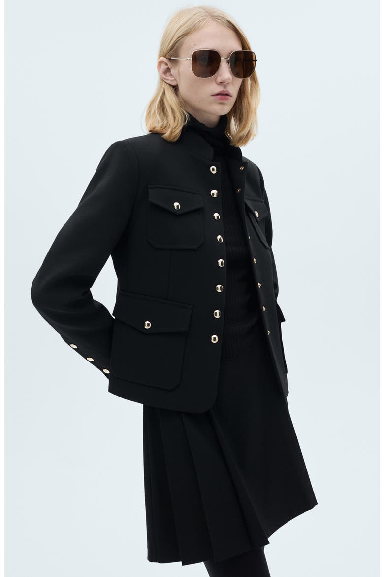Pleated Miniskirt, Alternate, color, BLACK