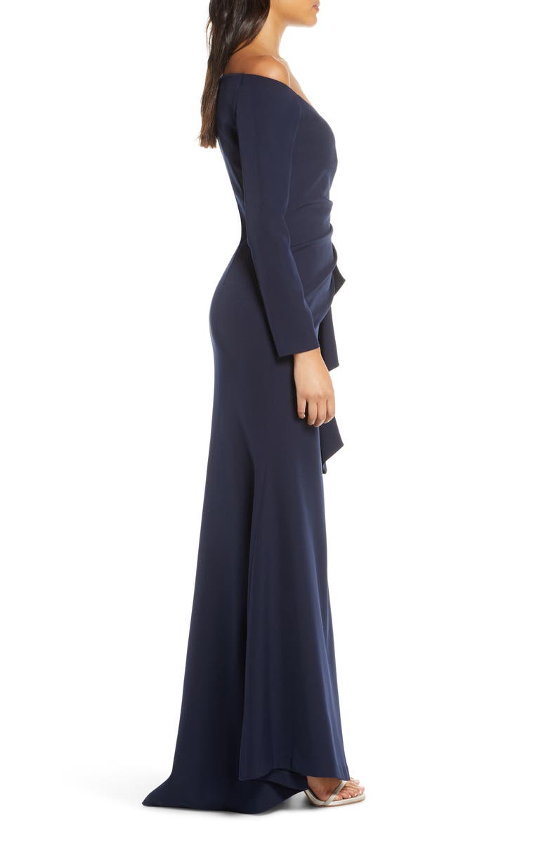 Vince Camuto Off the Shoulder Long Sleeve Evening Gown, Alternate, color,