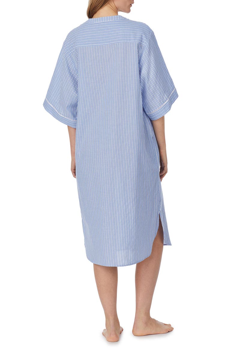 Stripe Cotton Caftan, Alternate, color, BLUE STRIPE