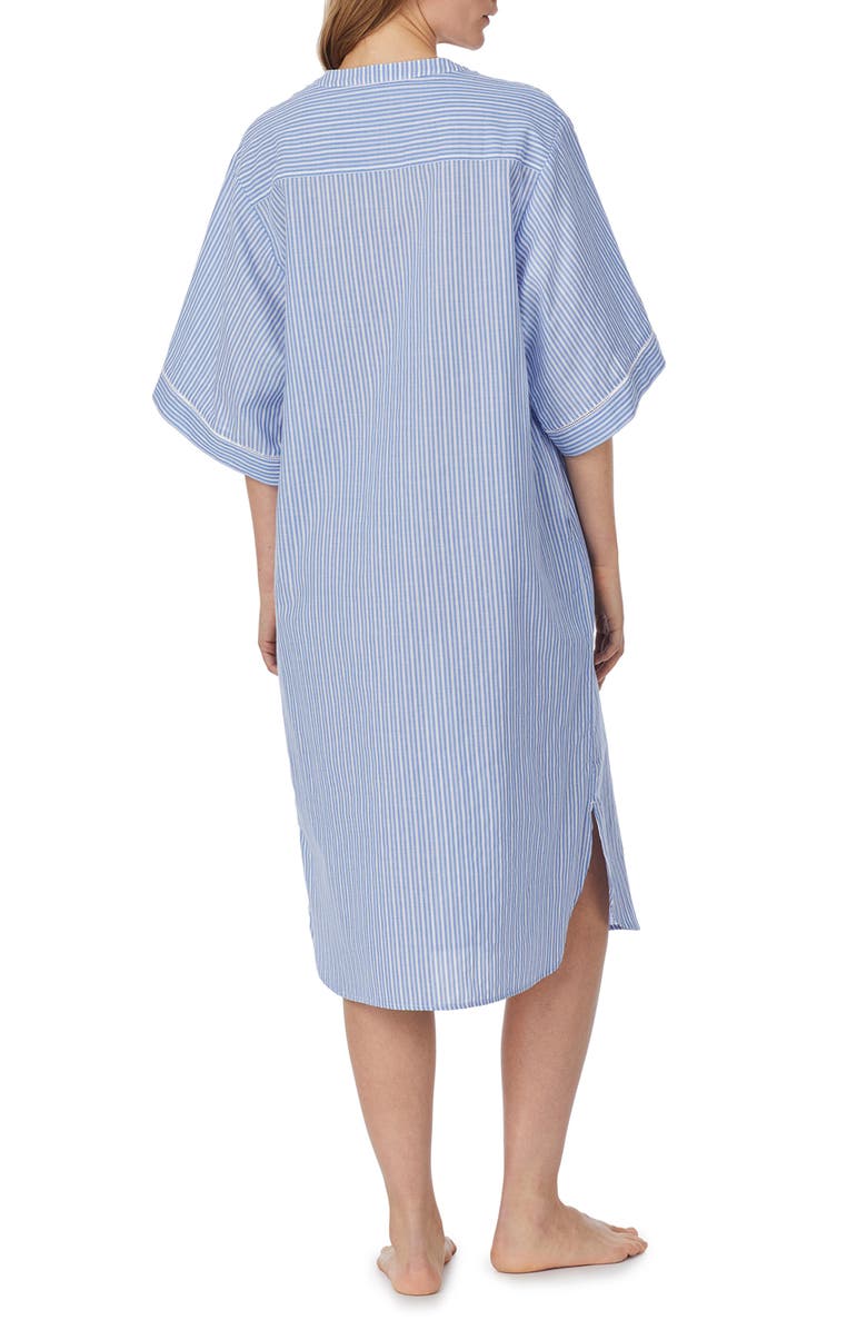 Eileen West Stripe Cotton Caftan, Alternate, color, 