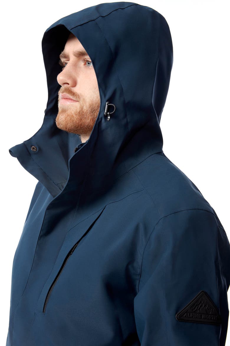Hudson - Waterproof Hooded Rain Jacket, Alternate, color, NAVY