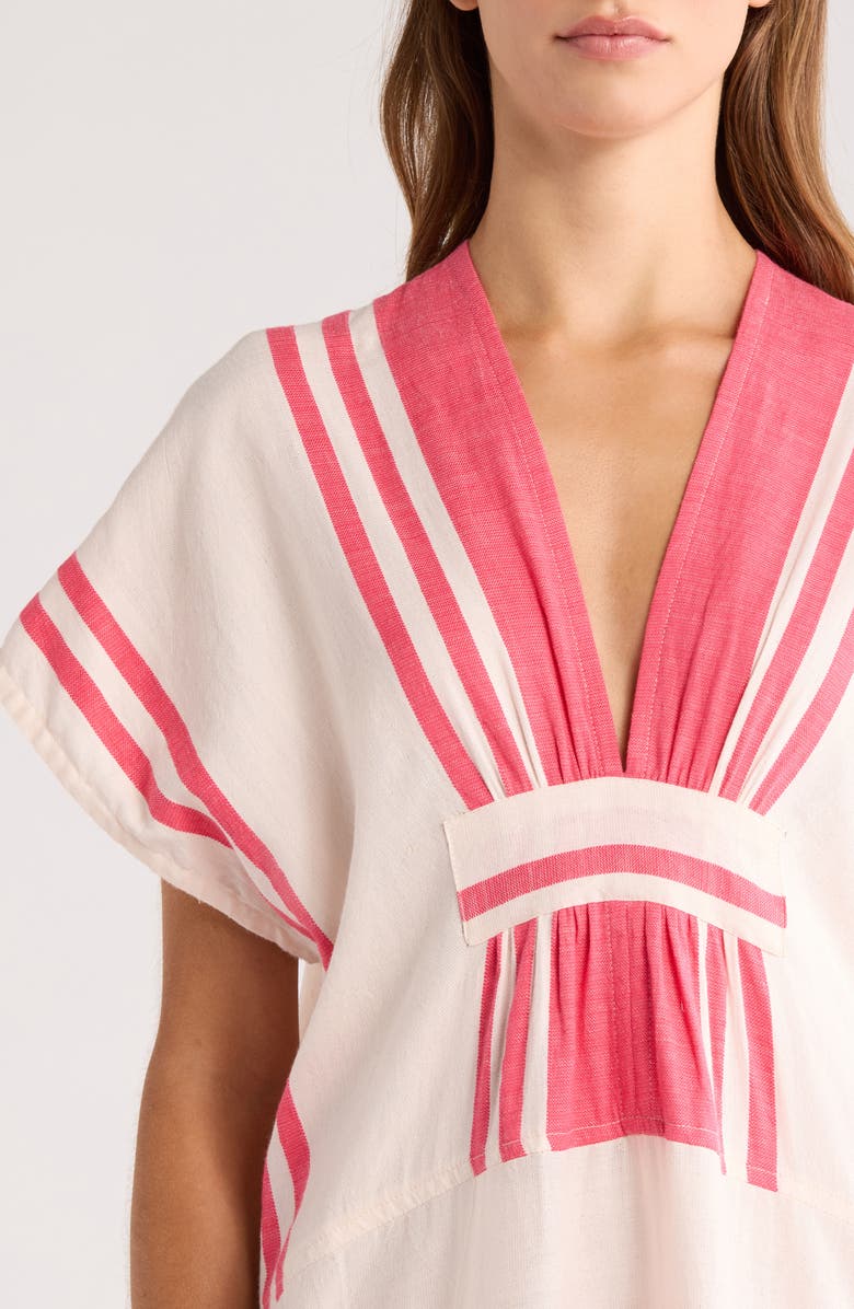 lemlem Gasira Stripe Cotton Cover-Up Caftan, Alternate, color, Ayelu Fragaria