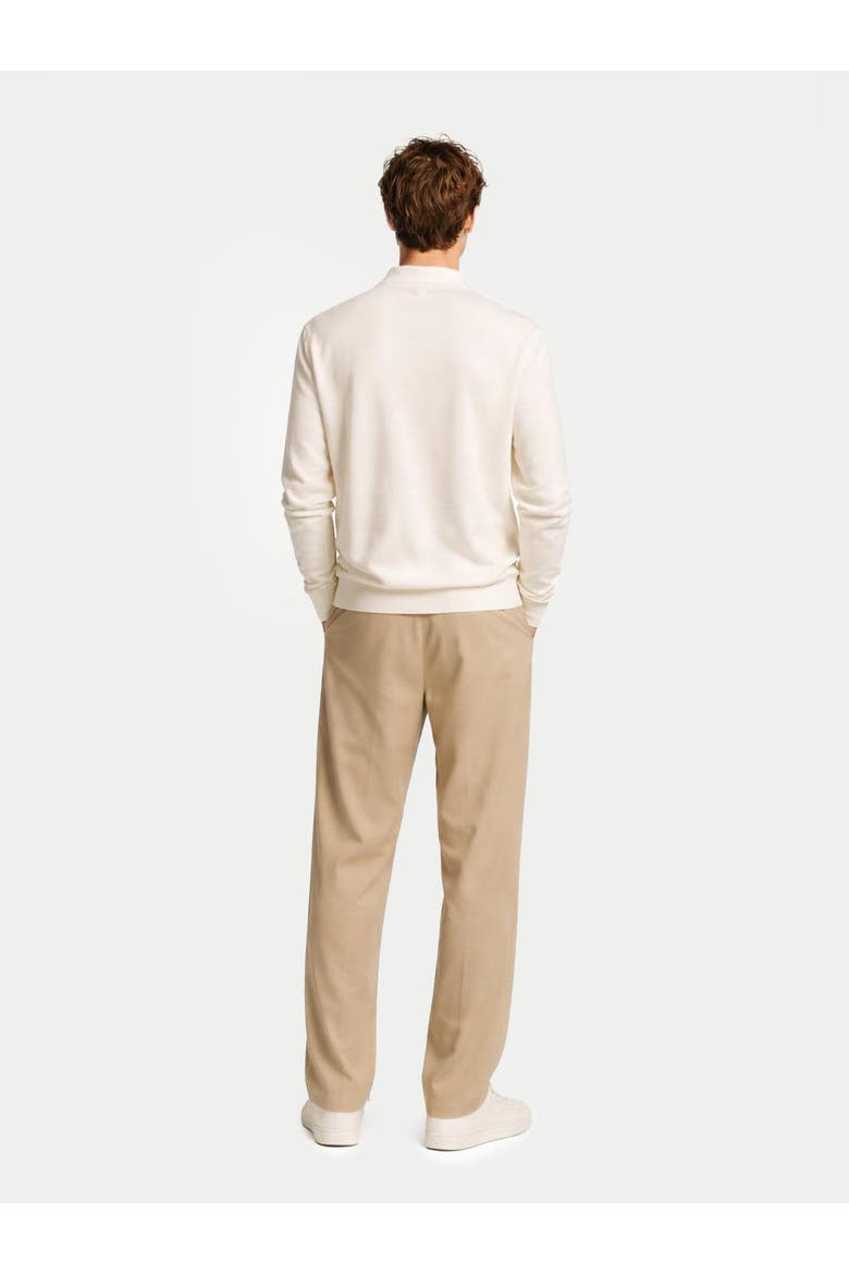 Men's Cashmere Silk Polo, Alternate, color, marshmallow