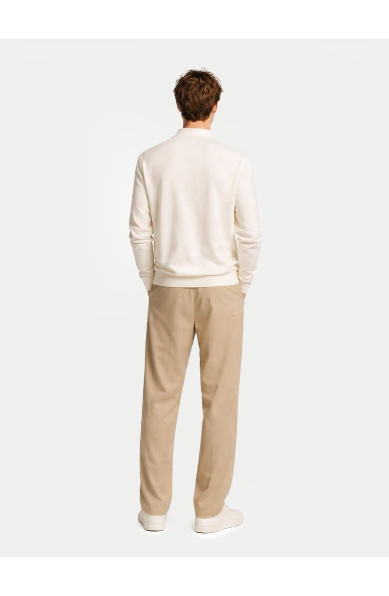 GOBI Mongolian Cashmere Men's Cashmere Silk Polo, Alternate, color, Marshmallow