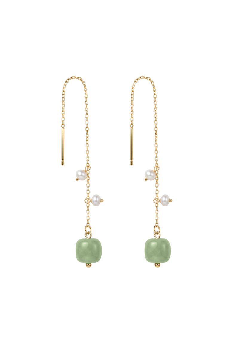Madeleine Jade and freshwater pearl drop earrings, Main, color, Light green