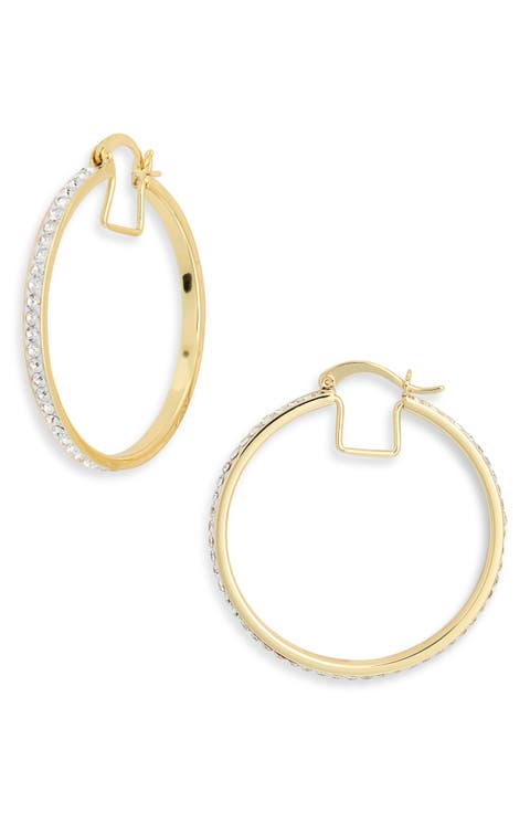 40mm Crystal Hoop Earrings