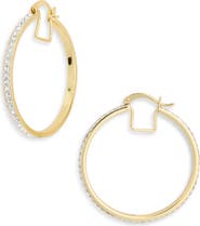 NORDSTROM RACK 40MM CRYSTAL HOOP EARRING