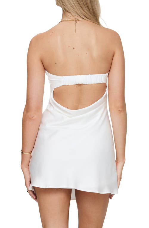 Shop Princess Polly Phillipa Strapless Satin Minidress In White