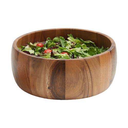Frieling Acacia Wood Calabash Bowl, Large 5-inch X 12-inch Diameter In Brown