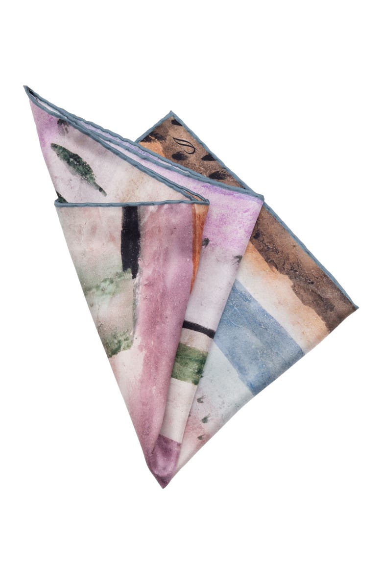 Pagani - Silk Pocket Square for Men, Alternate, color, Lavender