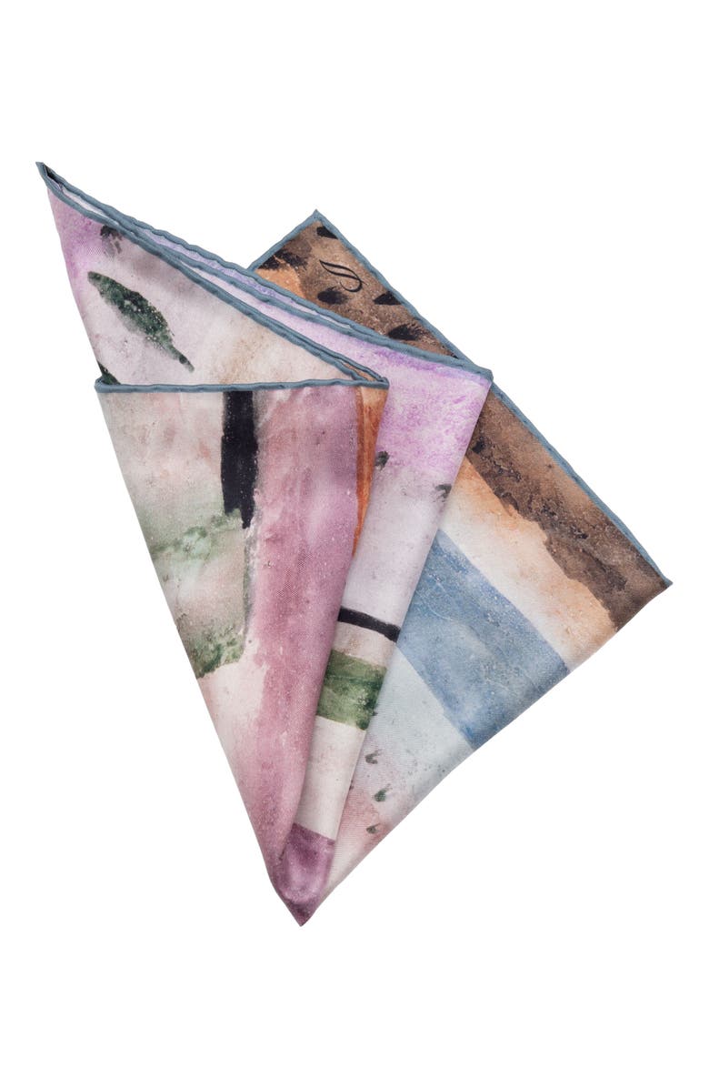 Elizabetta Pagani - Silk Pocket Square for Men, Alternate, color, Lavender