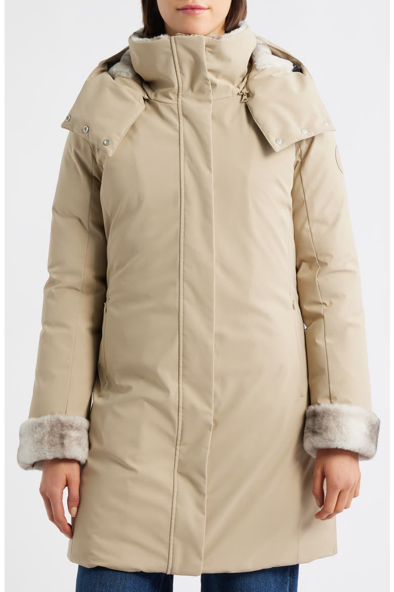 Samantah Faux Fur Lined Water Resistant Hooded Parka, Alternate, color, STONE BEIGE