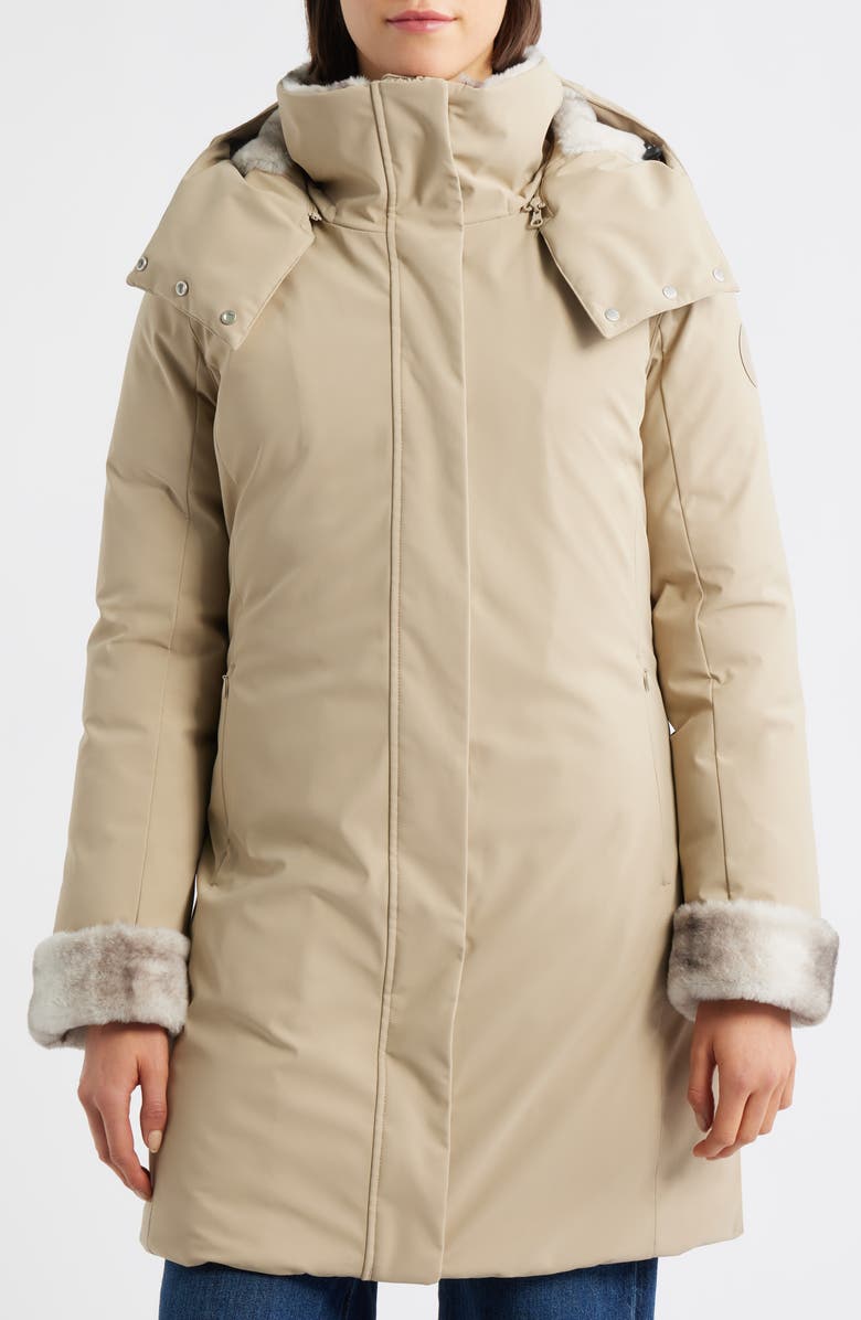 Save The Duck Samantah Faux Fur Lined Water Resistant Hooded Parka, Alternate, color, Stone Beige