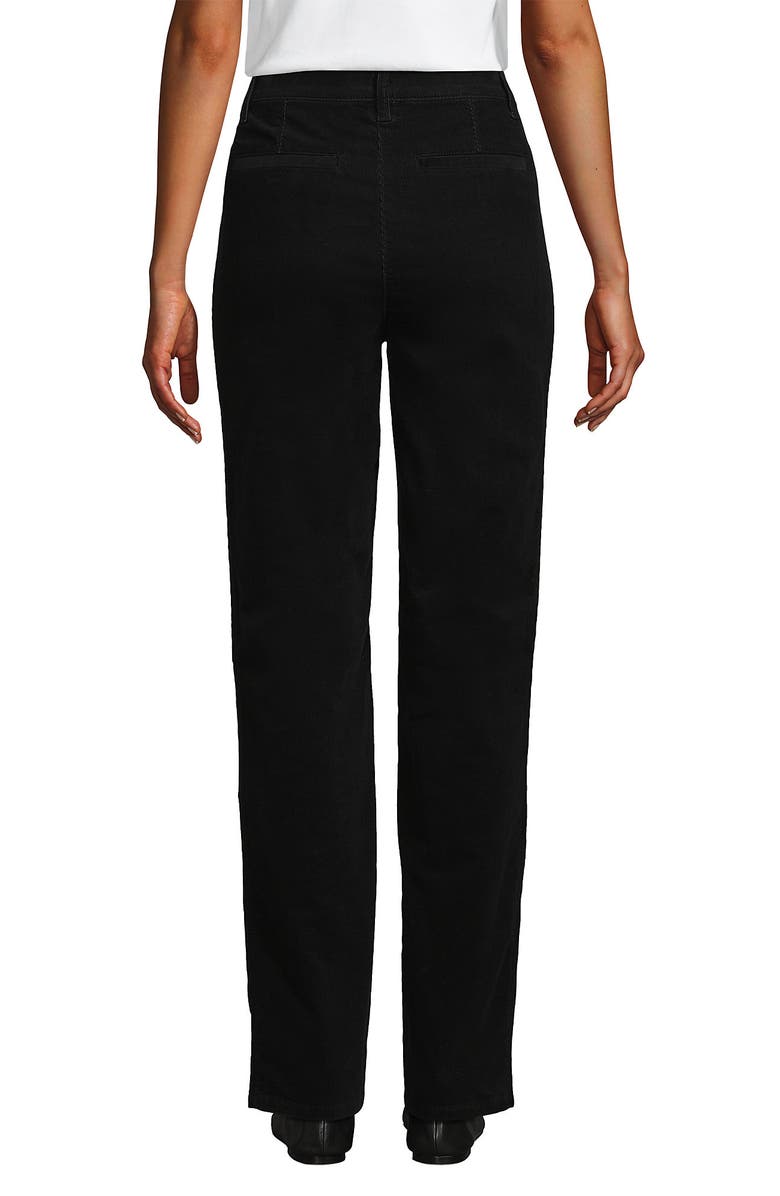 Lands' End Corduroy High Rise Rail Straight Leg Pants, Alternate, color, Black