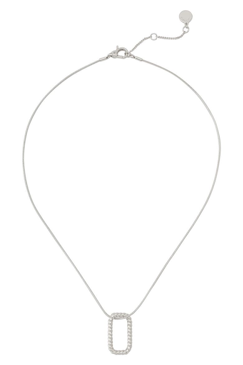 Rope Hexagonal Pendant Necklace, Alternate, color, RHODIUM