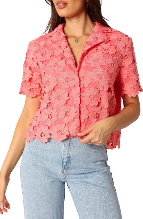 Locale Floral Lace Camp Shirt