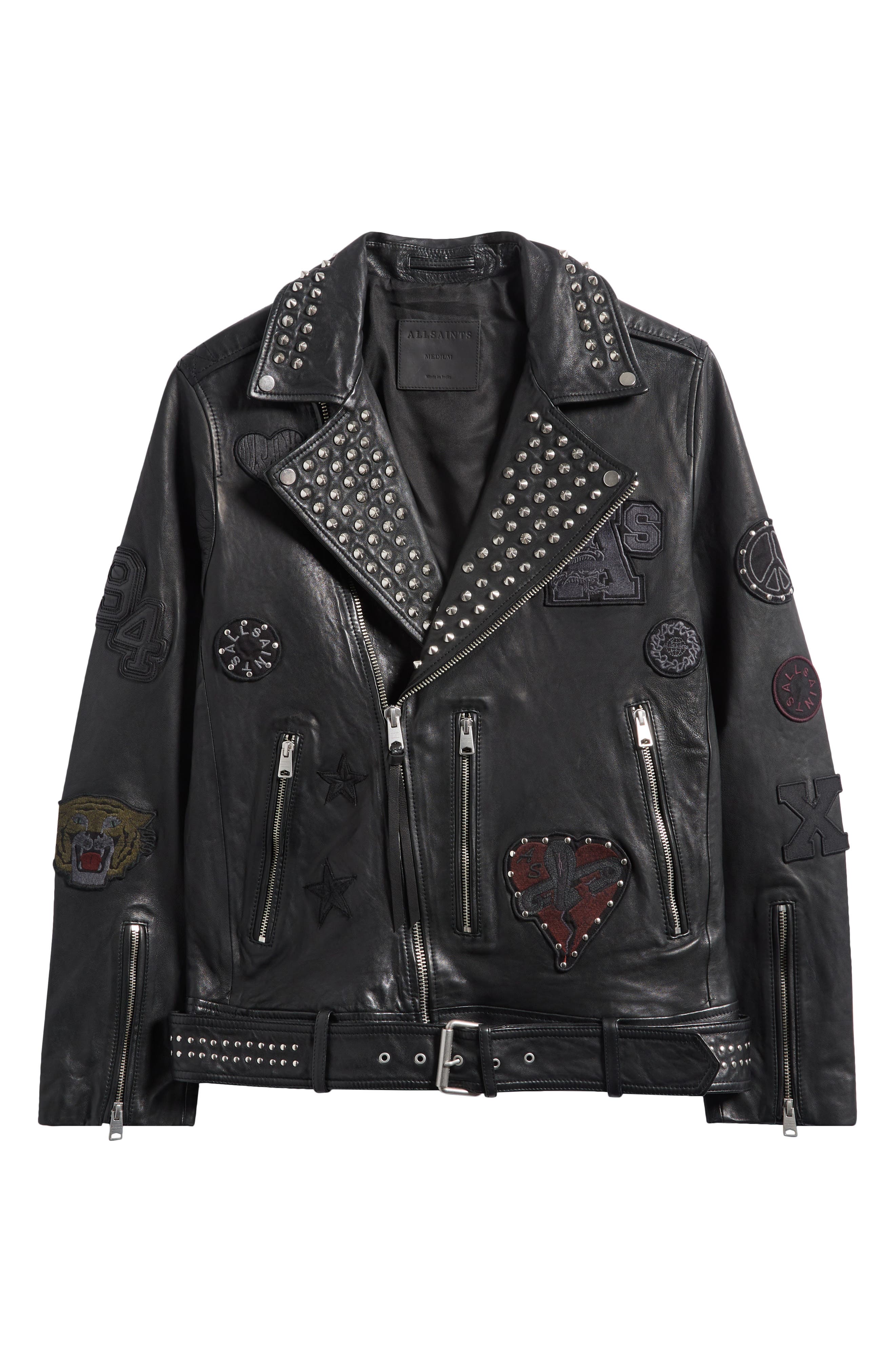 Cole Studded Lambskin Leather Biker Jacket (Men) | Nordstrom