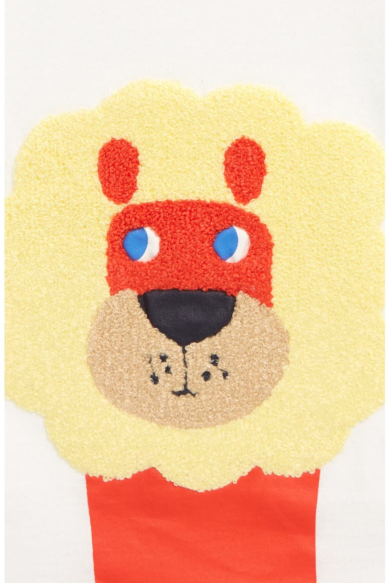 Chenille Lion Appliqué T-Shirt, Alternate, color, VINTAGE WHITE