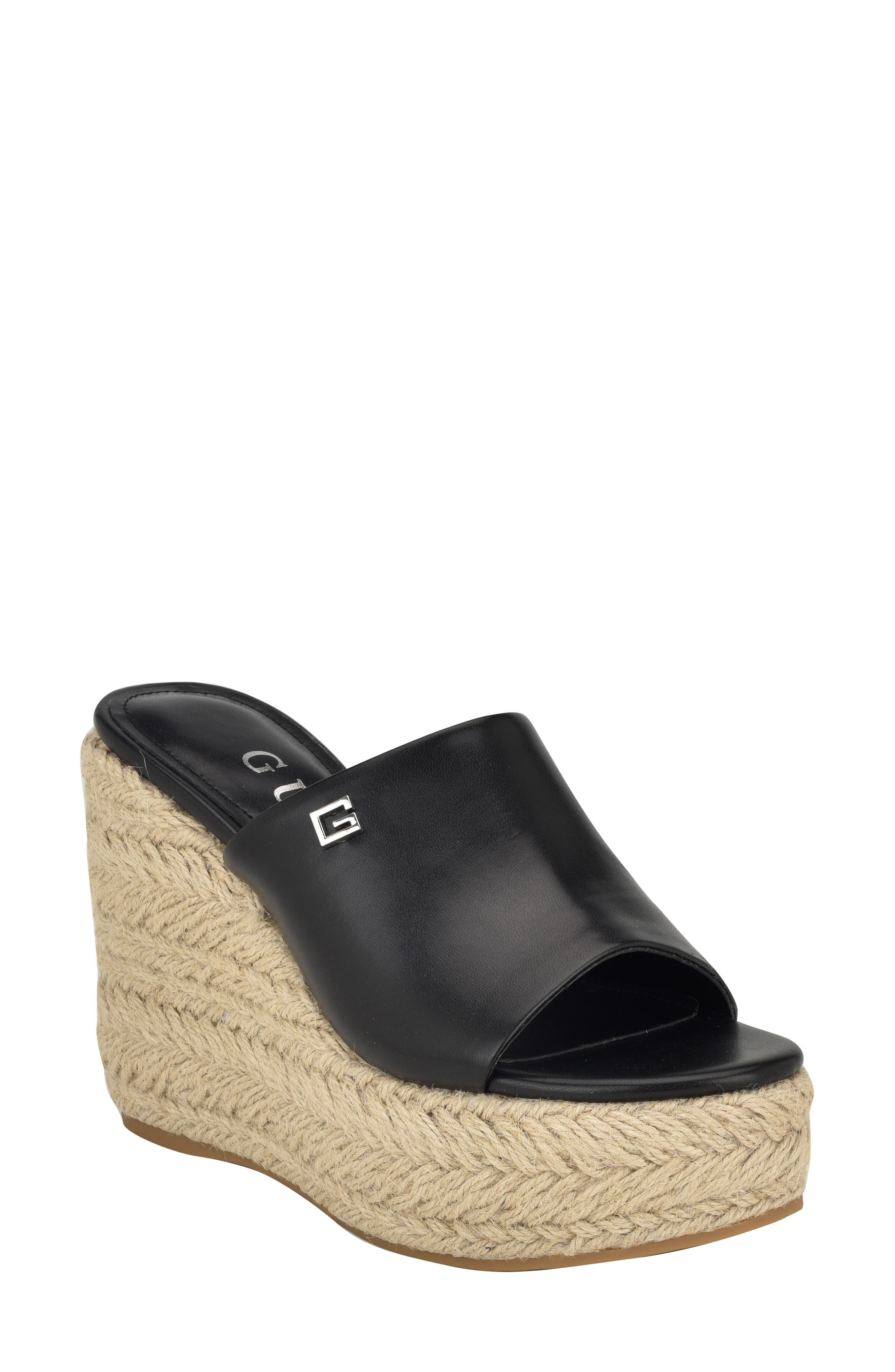 GUESS Evba Espadrille Platform Wedge Sandal, Main, color, 
