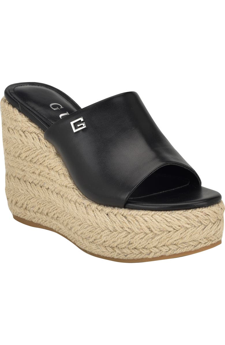 GUESS Evba Espadrille Platform Wedge Sandal, Main, color,