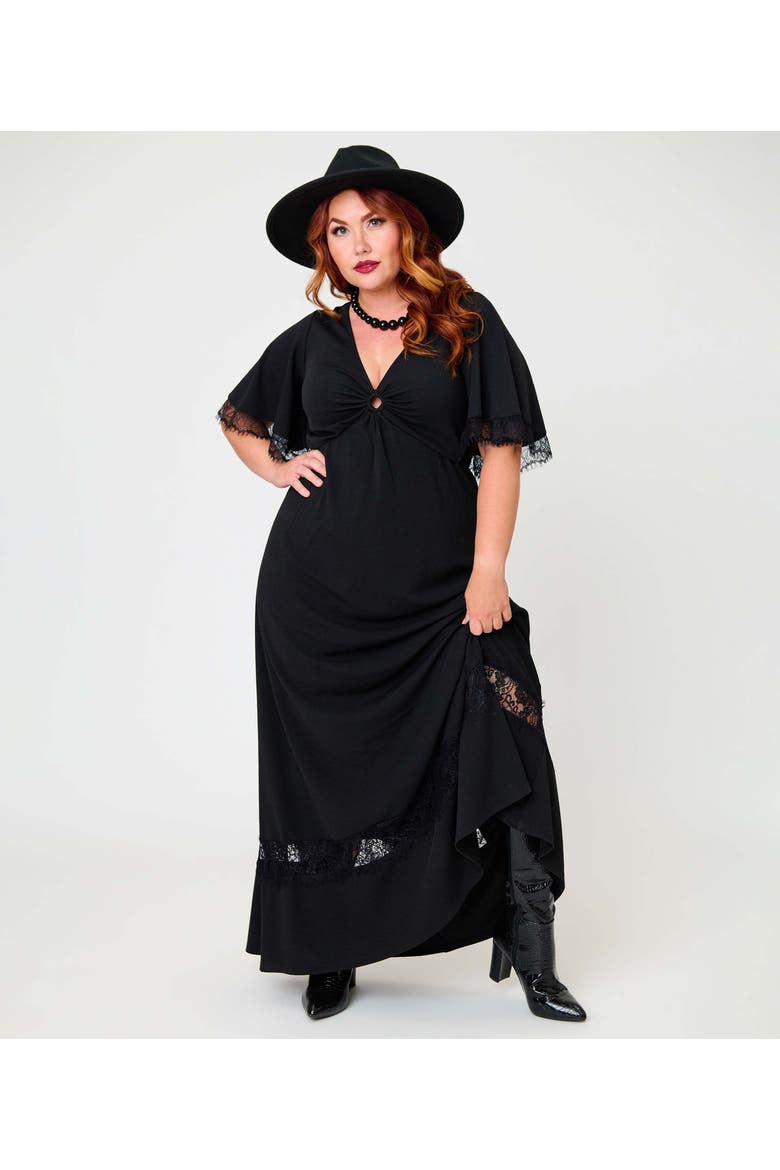 Plus Size Stevie Maxi Dress, Alternate, color, Black Butterfly Print