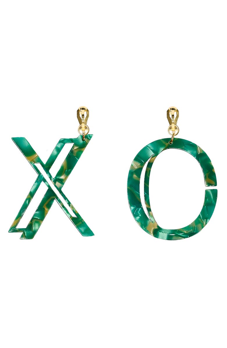 Statement by Nadia XO Clip-On Earrings, Main, color, 