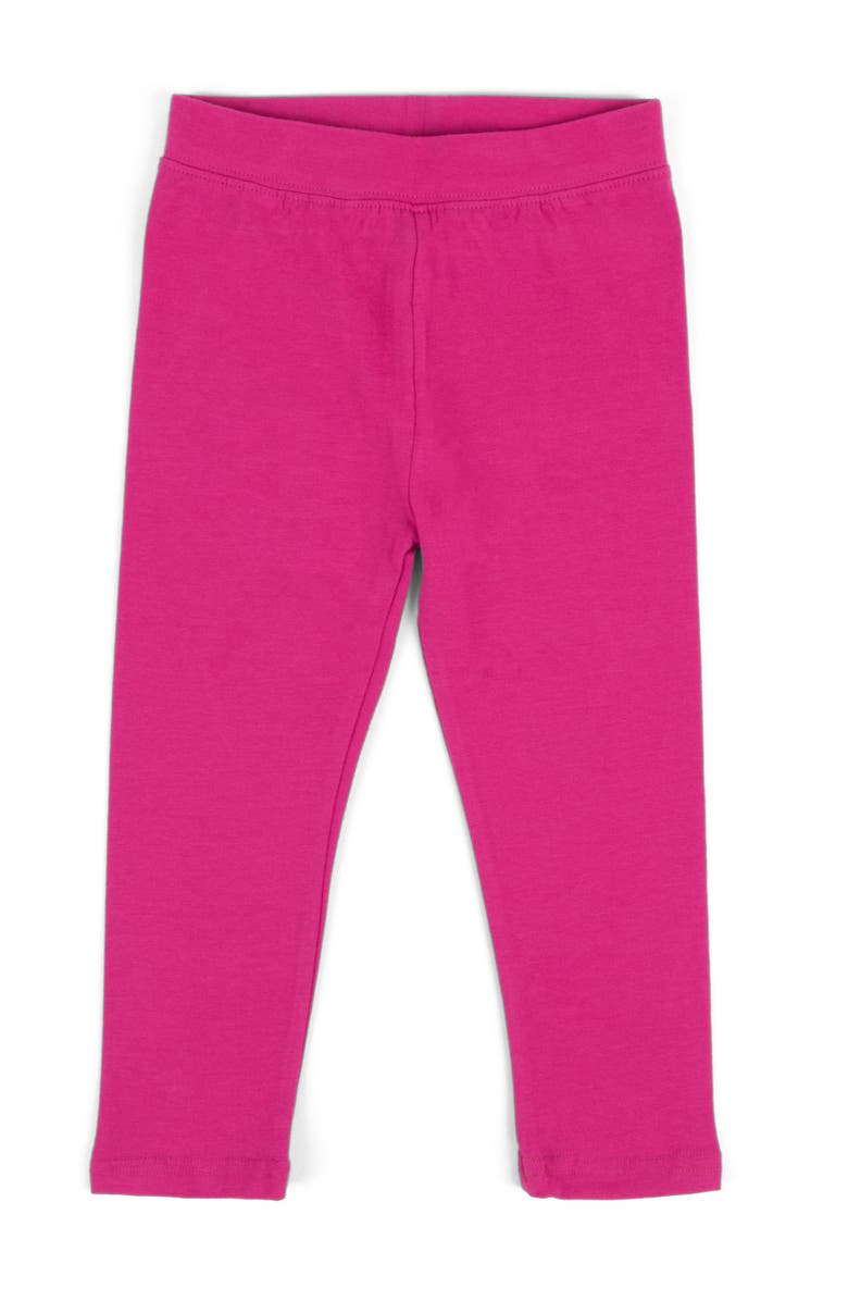 Leveret Girls Cotton Leggings, Solid Colors, Alternate, color, Hot Pink