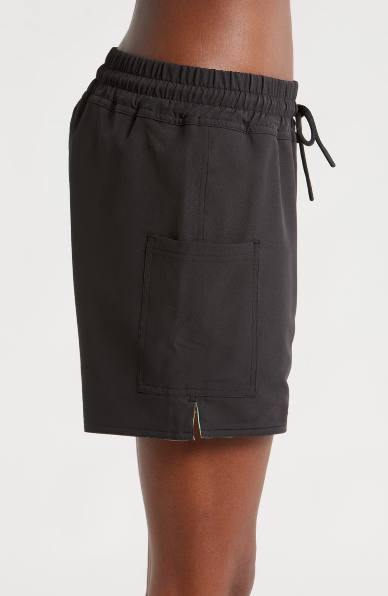 TomboyX 5-Inch Reversible Board Shorts, Alternate, color, Melting Rainbow