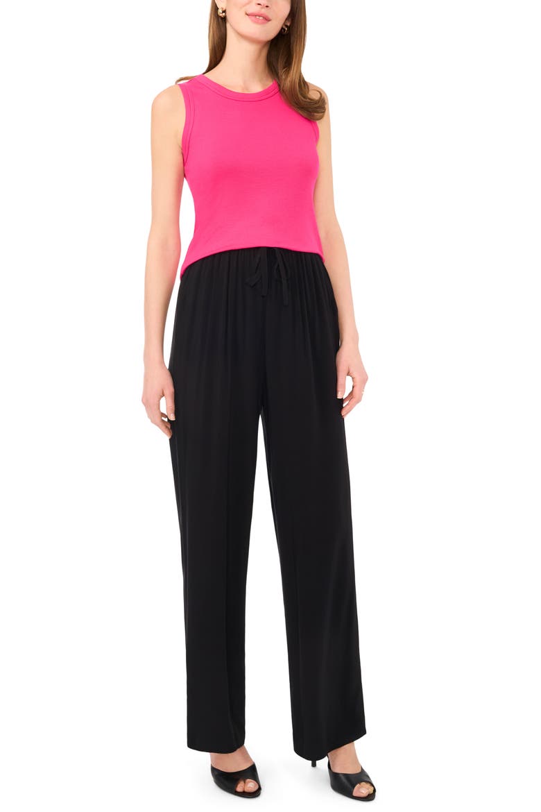 Fitted Ribbed Tank Top, Alternate, color, PINK PEACOCK