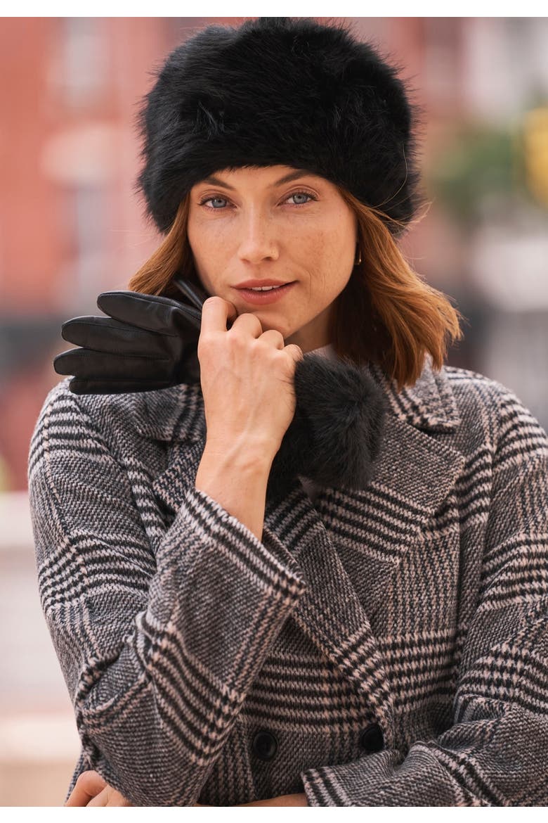 A-Line Wool Peacoat, Alternate, color, BLACK KHAKI PLAID