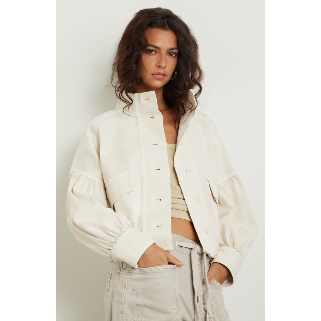Treasure & Bond Blouson Twill Utility Jacket in Ivory Dove at Nordstrom, Size Medium