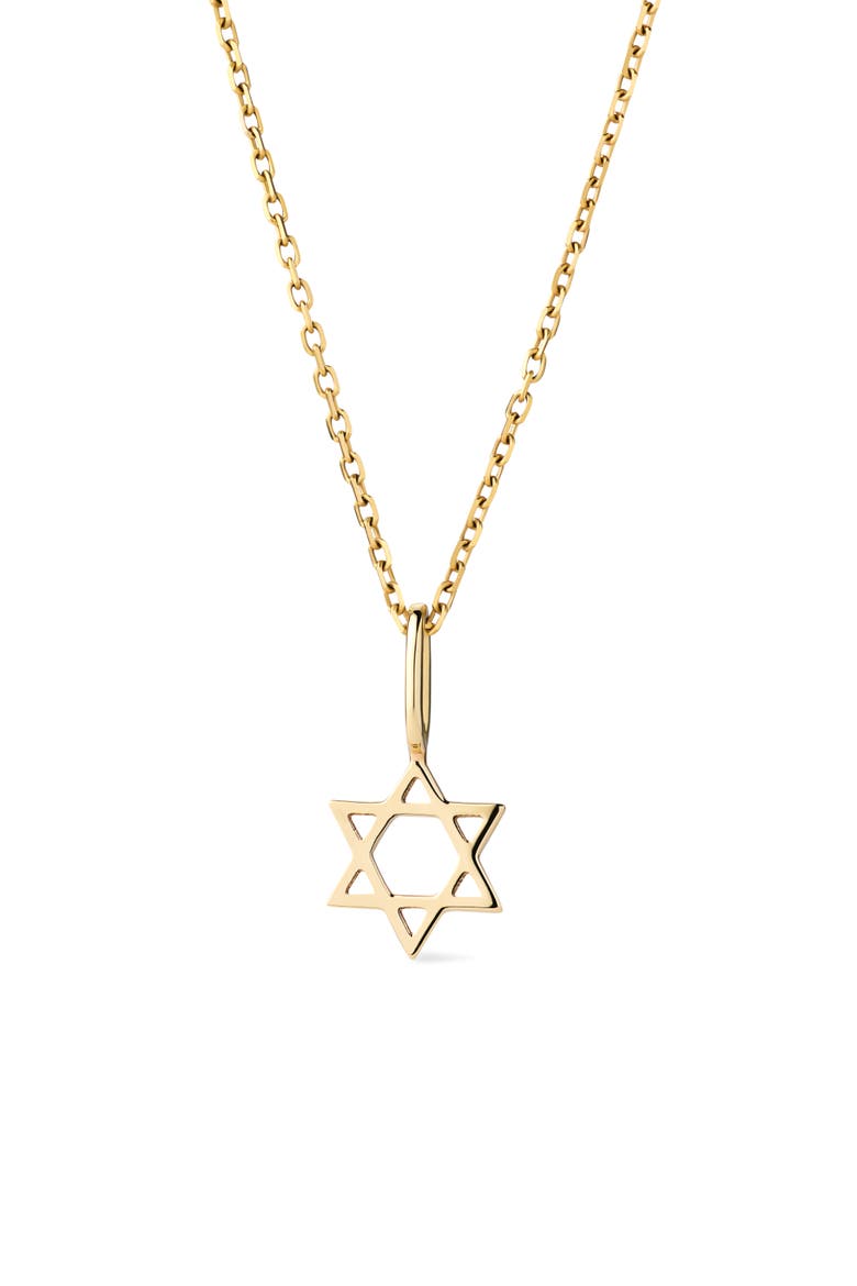 Solid Yellow Gold - Star of David Necklace, Main, color, Gold