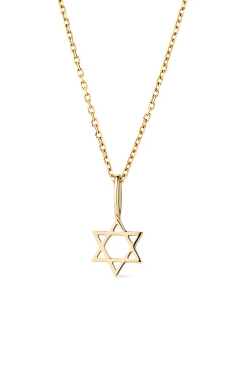 Solid Yellow Gold - Star of David Necklace