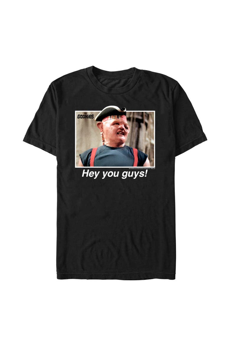 Men's The Goonies Sloth Hey You Guys Photo  Graphic T-Shirt, Main, color, Black