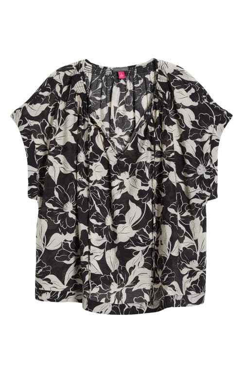 VINCE CAMUTO VINCE CAMUTO FLORAL DOLMAN SLEEVE PEASANT TOP