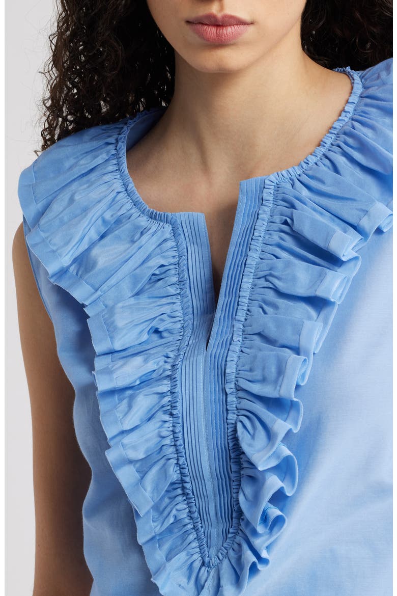 Ruffle Sleeveless Top, Alternate, color, DUSTY BLUE