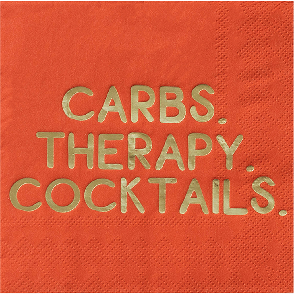 Jollity & Co Cocktail Themed Cocktail Napkins In Carbs, Therapy, Cocktails