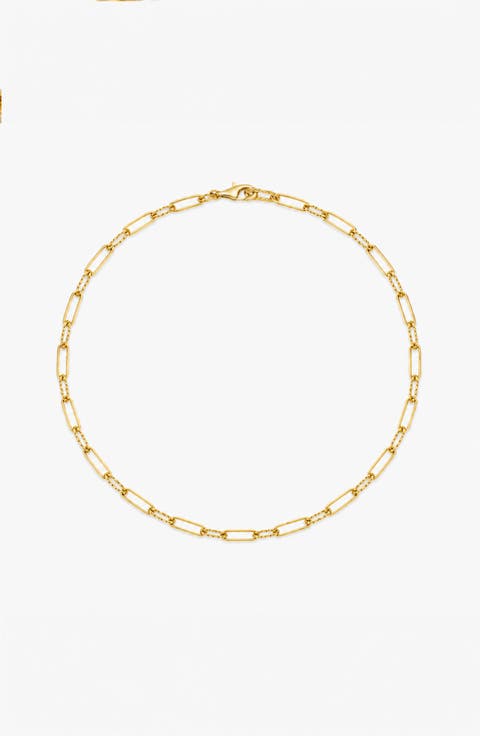 Molten Link Chain Necklace In Gold
