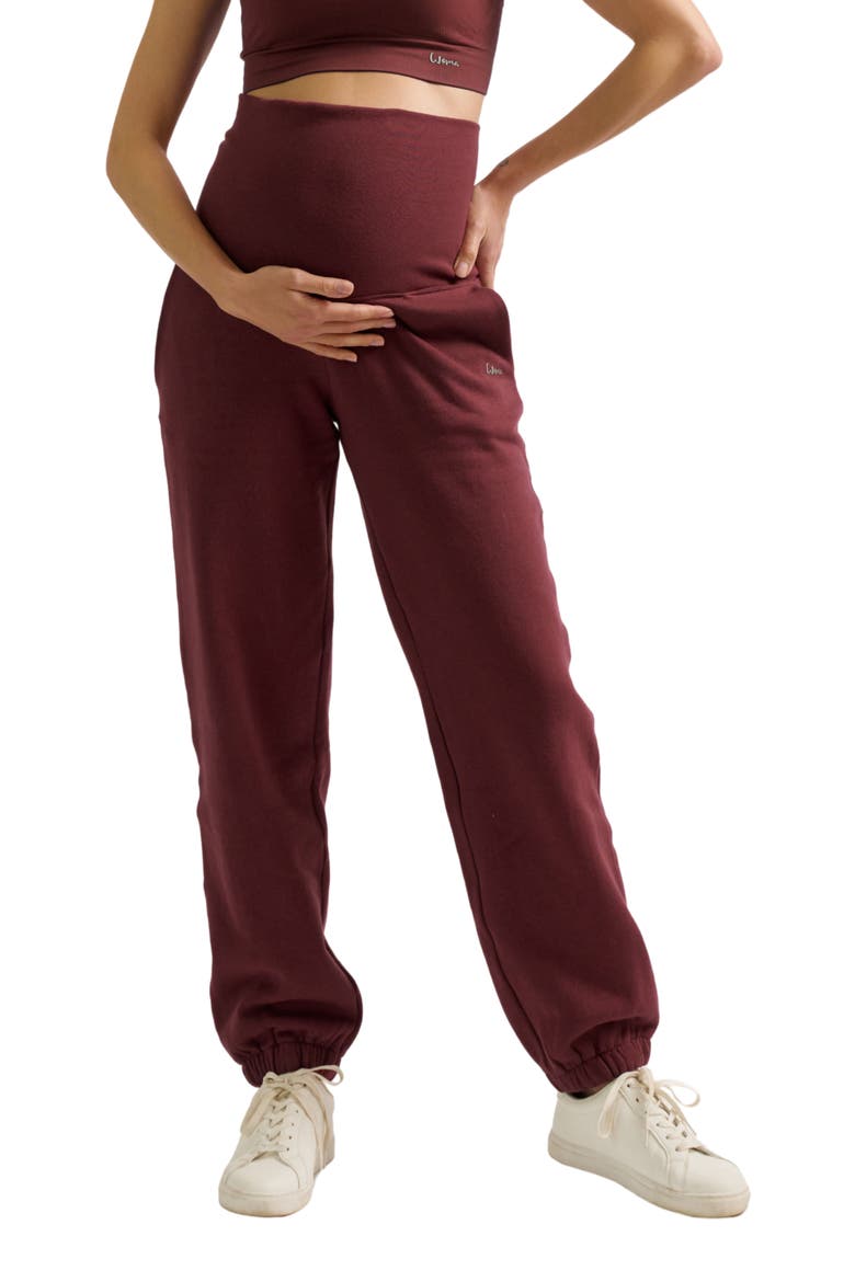 Woma Maternity Joggers, Alternate, color, Plum