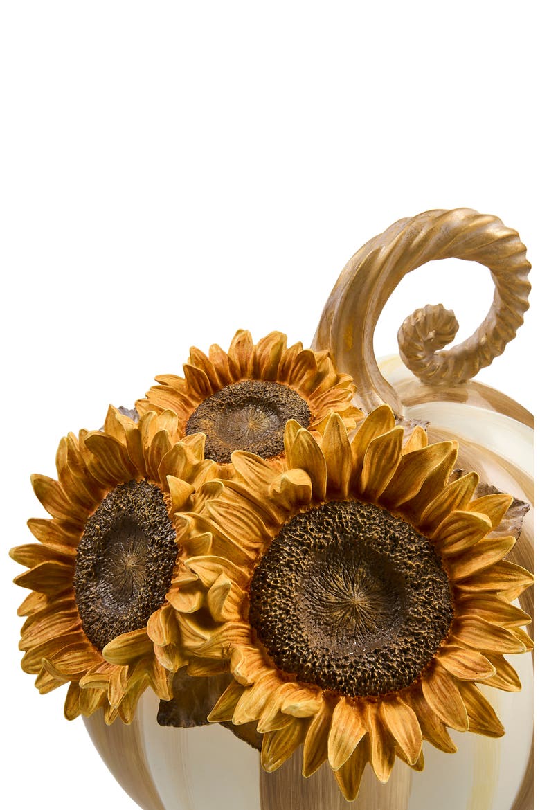 Mocha Stripe Sunflower Pumpkin, Alternate, color, BROWN