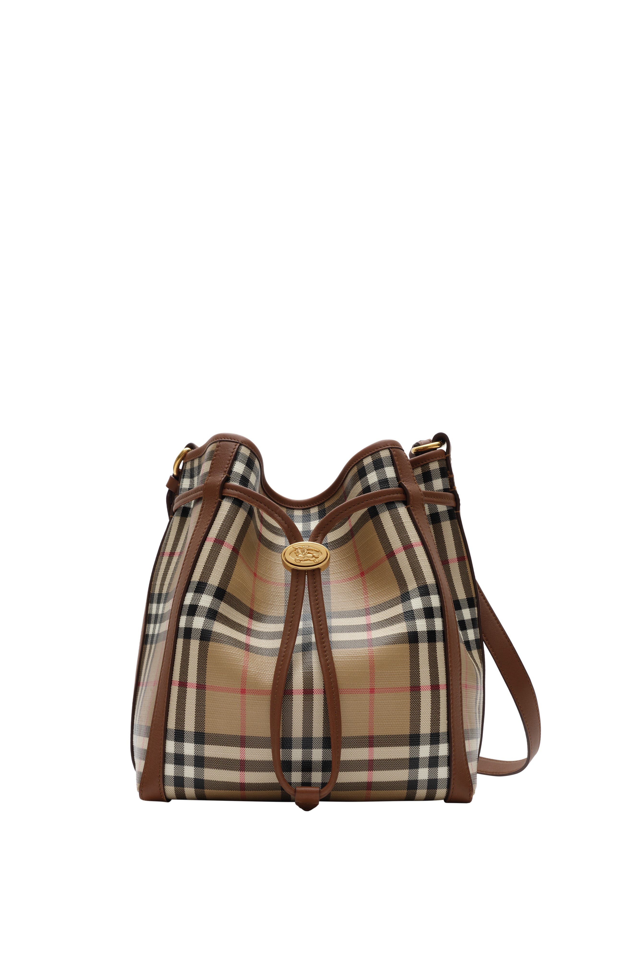 Burberry Small Check Bucket Bag, Main, color, Archive Beige
