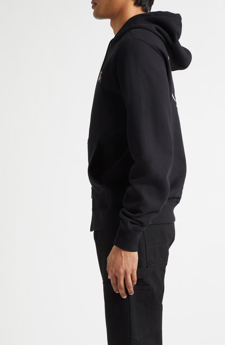 Burberry Scott Check EKD Stamp French Terry Hoodie, Alternate, color, Black