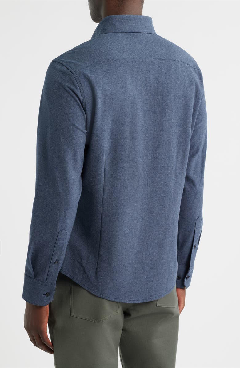 Mizzen+Main City Flannel Trim Fit Button-Down Shirt, Alternate, color, Navy Heather