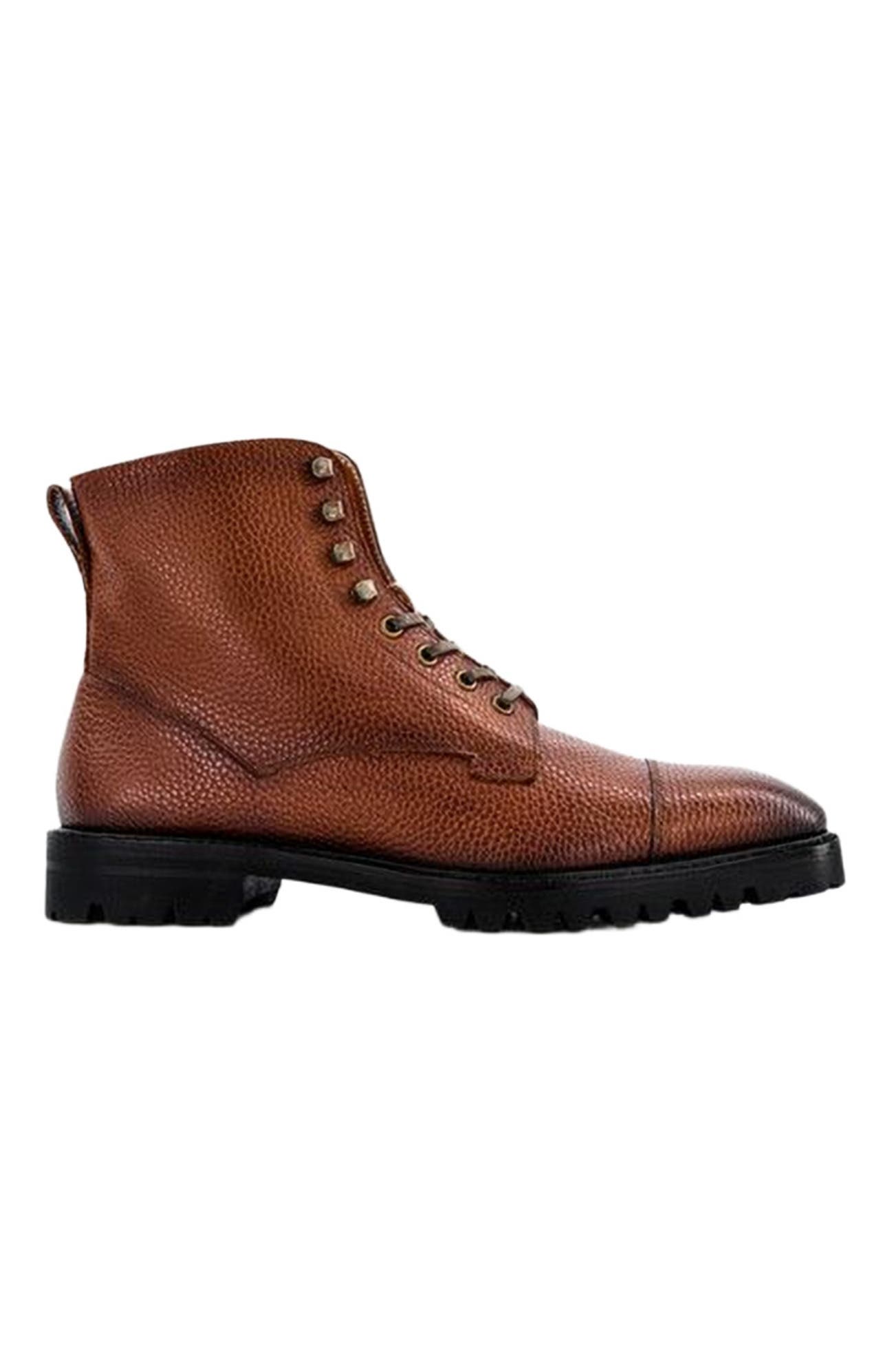Pembroke Cap-Toe Boot, Alternate, color, Amber Tan Leather