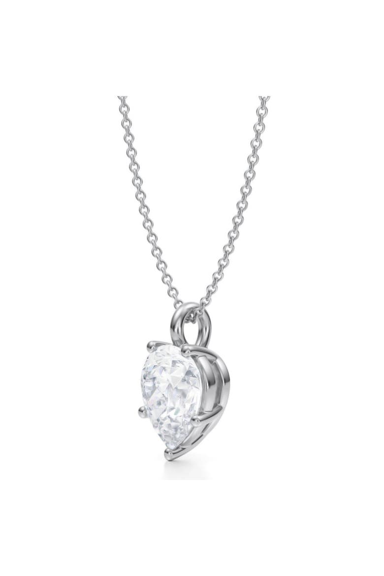 Pear Solitaire Lab Diamond Pendant Necklace 14K 2.50ct, Alternate, color, White Gold
