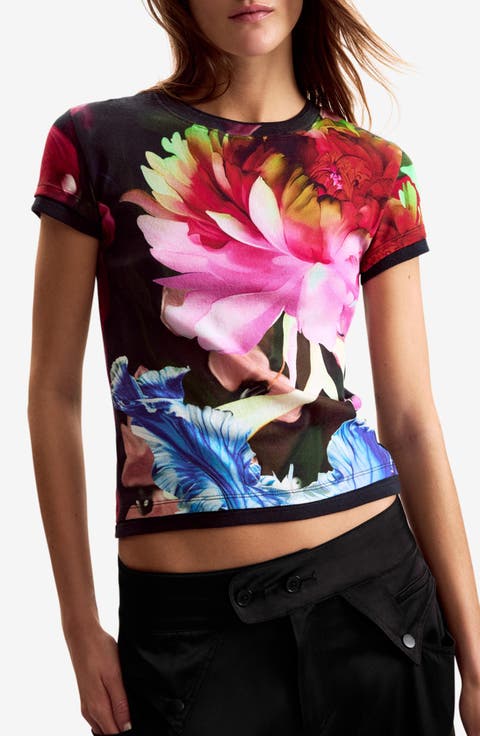 Flower Cotton Graphic T-Shirt