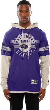 New Era Men's New Era Purple Baltimore Ravens Twofer Layered Long Sleeve Hoodie T-Shirt